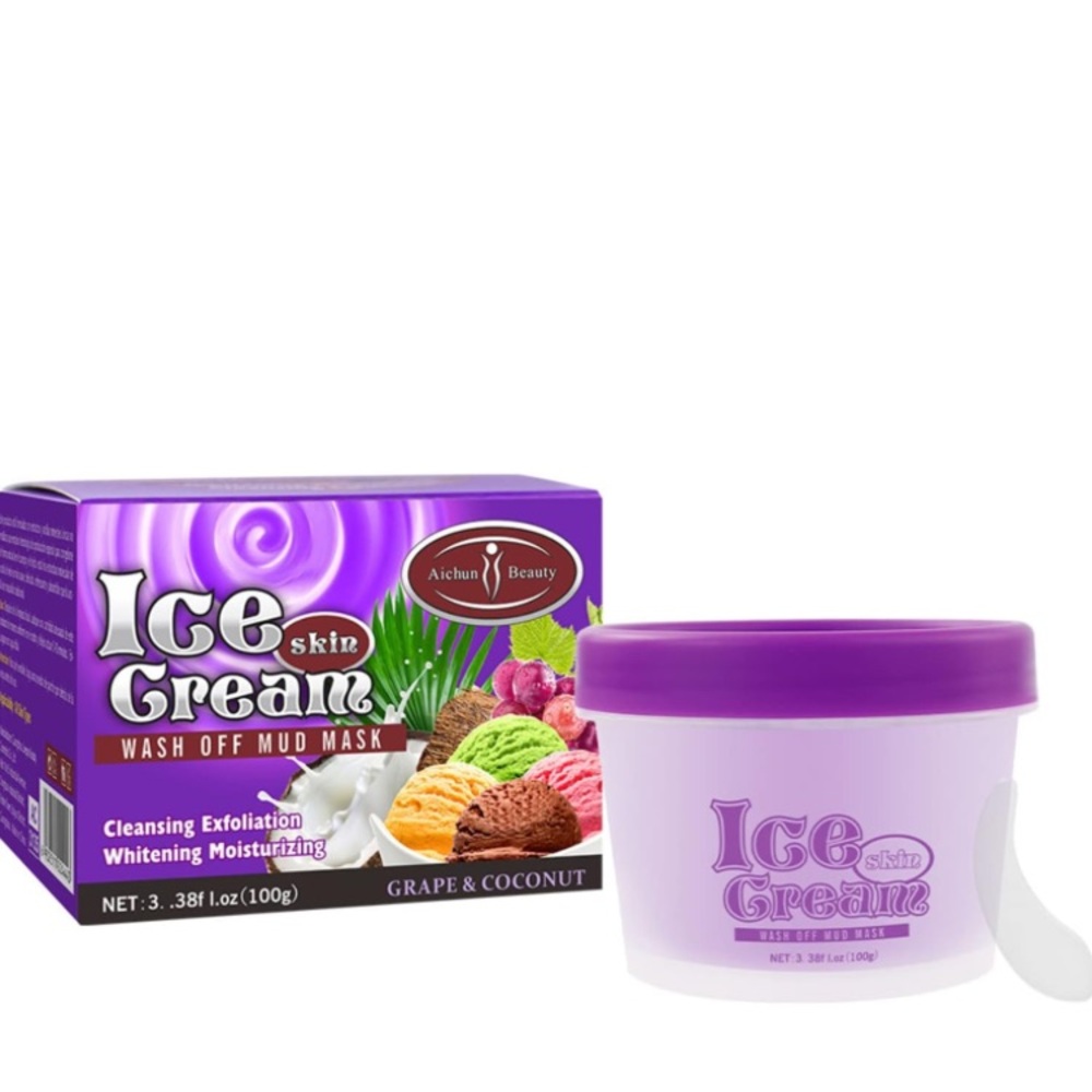 2X AICHUN BEAUTY‎ Ice Cream Facial Wash Off Mud Mask, New in box, expires 2027